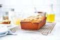 sliced banana bread on a cooling rack Royalty Free Stock Photo