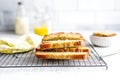 sliced banana bread on a cooling rack