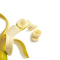 Sliced banana isolated on white background Royalty Free Stock Photo