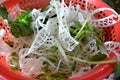 Sliced banana trunk green salad Royalty Free Stock Photo