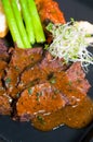 Beef steak with black pepper gravy Royalty Free Stock Photo