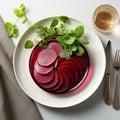 Sliced Beets on a White Dish: A Treat for the Senses