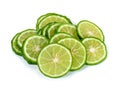 Sliced bergamot isolated on the white Royalty Free Stock Photo