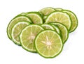 Sliced bergamot isolated on the white background Royalty Free Stock Photo