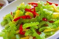 Sliced Bitter melon bitter gourd salad close up