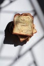 Sliced black truffle and cheese Brioche bread on white background Royalty Free Stock Photo