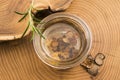 Sliced black truffle in olive oil Royalty Free Stock Photo