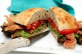 Sliced BLT Closeup Royalty Free Stock Photo