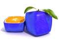 Sliced blue citric fruit