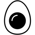 Sliced boiled egg flat line icon Royalty Free Stock Photo