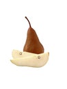 Sliced Bosc pears.