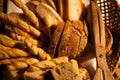 Sliced bread on basket closeup Royalty Free Stock Photo