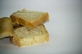 Sliced bread closeup on a gray background Royalty Free Stock Photo