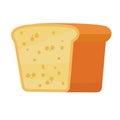 Sliced bread icon in flat and simle style