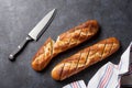 Sliced bread and knife Royalty Free Stock Photo