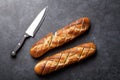 Sliced bread and knife Royalty Free Stock Photo