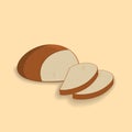 Sliced bread on light yellow background
