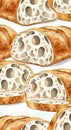 Sliced Bread Loaf with Holes Closeup Royalty Free Stock Photo