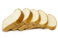 Sliced bread loaf white bread on white background