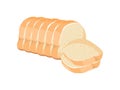 Sliced bread.White bread vector illustration.