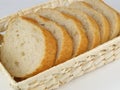 Sliced bread in wicker basket Royalty Free Stock Photo