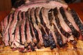 Sliced brisket ready to eat Royalty Free Stock Photo