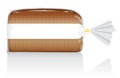 Sliced brown bread loaf vector visual in clear bag