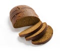 Sliced brown rye bread