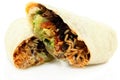 Sliced Burrito On White Background Royalty Free Stock Photo