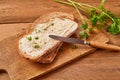 Sliced buttered bread with fresh parsley Royalty Free Stock Photo