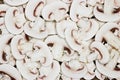 Sliced Button Mushrooms background Royalty Free Stock Photo