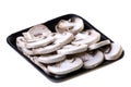 Sliced Button Mushrooms Isolated Royalty Free Stock Photo