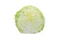 Sliced cabbage head isolated on white background. A ripe slice cabbage. Organic food