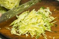 Sliced cabbage ,Shredded cabbage on the board. Royalty Free Stock Photo