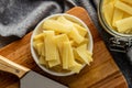 Sliced canned bamboo shoots in bowl