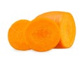 Sliced Carrot vegetable isolated on white background Royalty Free Stock Photo