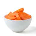 Sliced carrots in bowl