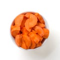 Sliced carrots in bowl Royalty Free Stock Photo