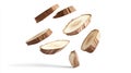 Sliced Cassava Root Floating on White Background Generative AI
