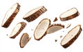 Sliced cassava root with rough brown peel Generative AI
