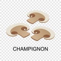 Sliced champignon icon, isometric style Royalty Free Stock Photo