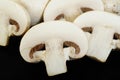 Sliced champignon mushrooms