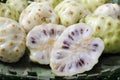 Sliced Cheese fruit Noni fruit in Rarotonga Cook Islands Royalty Free Stock Photo