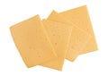 sliced cheese isolated, top view Royalty Free Stock Photo