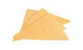 sliced cheese isolated, top view Royalty Free Stock Photo