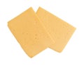sliced cheese isolated, top view Royalty Free Stock Photo