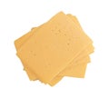 sliced cheese isolated, top view Royalty Free Stock Photo