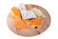 Sliced cheeses and pizza Royalty Free Stock Photo