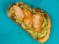 Sliced Chicken and Avocado on Toasted Corn Bread Royalty Free Stock Photo