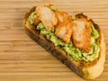 Sliced Chicken and Avocado on Toasted Corn Bread Royalty Free Stock Photo